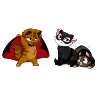 🦹 кот, мультфильм, вампир, катсьют, животное telegram sticker