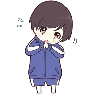 😅 anime, cute, boy, worried, pleading telegram sticker