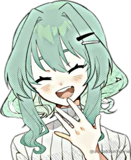 😄 @chiosstickerprint anime girl, cute, sticker, smiling, cartoon telegram sticker