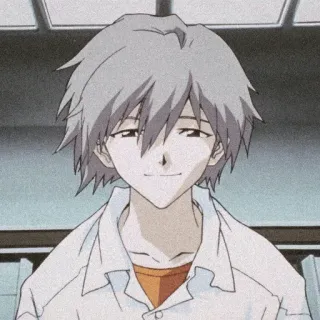 ♥️ Kaworu Nagisa Neon Genesis Evangelion anime, personaje, sonriendo, Kaworu, Nagisa telegram sticker