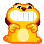 😬 Desenho animado, Monstro, Fofo, Engraçado, Adesivo, Amarelo, Laranja whatsapp sticker