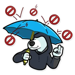🌧 สติกเกอร์, หมา, ร่ม, ข้อห้าม telegram sticker