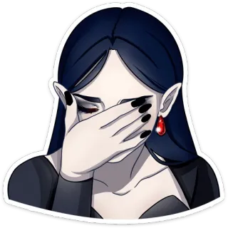 🤦‍♀️ вампир, готика, женщина, эмо, темный, грустный whatsapp sticker