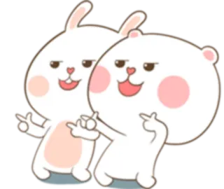 👌 кролик, медведь, мультик, персонаж, милый, смешной telegram sticker