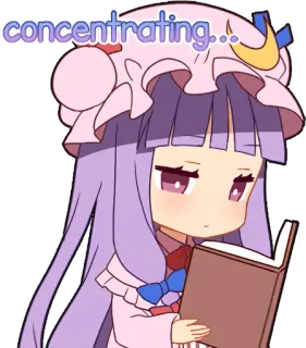 📖 concentrating... anime, concentrating, reading, cute, book telegram sticker