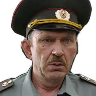 😟 militar, uniforme, oficial, ruso, serio telegram sticker