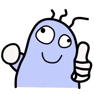 🙏 Blob, Dessin animé, Pouce levé, Personnage, Animation whatsapp sticker