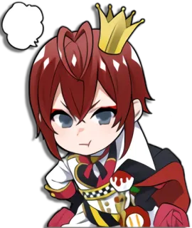 😕 anime, corona, pelo rojo, dibujos animados, lindo whatsapp sticker