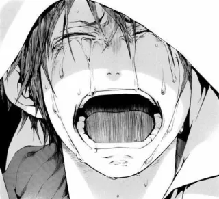 😭 llorando, triste, anime, manga, lágrimas, emocional whatsapp sticker