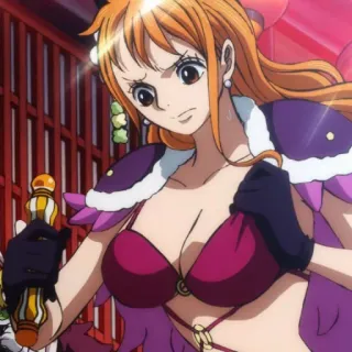 🙁 Nami One Piece Anime, Mangá, Pirata, Navegador, Chapéu de palha telegram sticker