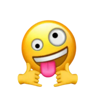 🤙 emoji, faccia, divertente, stupido, goffo, lingua, mani telegram sticker