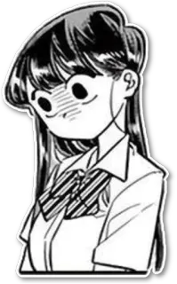 😐 Komi Shouko Komi Can't Communicate Anime, Manga, Komi Can't Communicate, Komi Shouko, avergonzada, nerviosa, uniforme escolar, chica anime telegram sticker