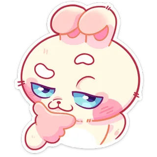 😏 うさぎ, 漫画, 可愛い, 動物, ステッカー, バニー telegram sticker