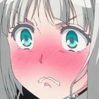 😡 Anime, Mädchen, Erröten, Schockiert, Überrascht telegram sticker