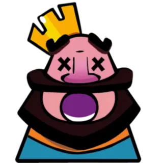 😵 King Clash Royale king, dead, defeated, clash royale, mobile game telegram sticker