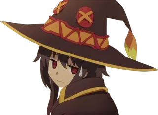 😒 Megumin Konosuba anime, character, megumin, konosuba, wizard, magic, manga whatsapp sticker