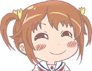 😌 anime, manga, cute, girl, chibi, smiling telegram sticker