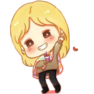 👋 Мультфильм, Девочка, Милый, Напиток, Каваий, Чиби, Аниме telegram sticker