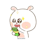 🤑 conejo, dinero, lindo, dibujos animados, brillos telegram sticker