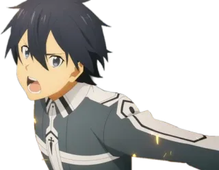 😤 Kirito Sword Art Online Anime, Épée, Kirito, Sword Art Online, Réalité Virtuelle whatsapp sticker