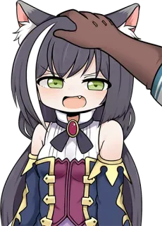 😍 anime, catgirl, cute, headpat, kawaii telegram sticker