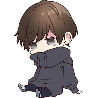 😢 Аниме, Грустный, Чиби, Плачущий, Каваий, Милый whatsapp sticker