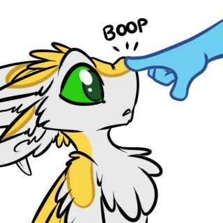 👈 BOOP boop, fofo, animal, dedo, desenho animado, amarelo, branco telegram sticker