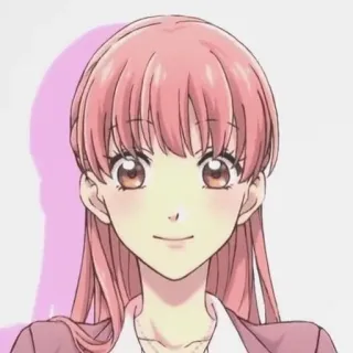 😋 Anime, Desenho animado, Mulher, Cabelo rosa, Garota, Ilustração telegram sticker