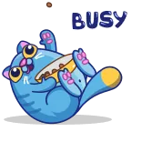 Fat Blue Cat @stickersb2b telegram stickers