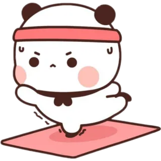 🤸‍♂ แพนด้า, ออกกำลังกาย, น่ารัก, โยคะ, ฟิตเนส, การ์ตูน telegram sticker