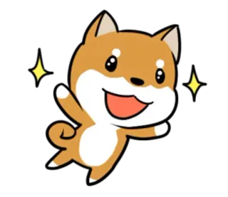 😍 หมา, ชิบะอินุ, น่ารัก, การ์ตูน, มีความสุข telegram sticker