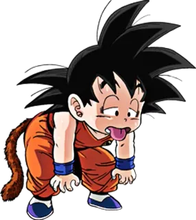 🥵 Goku Dragon Ball 动漫, 精疲力尽, 疲惫, 孩子, 悟空 telegram sticker