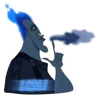 🗿 Hades Hercules L33t Hades, Disney, Herkules, Bösewicht, Wolke, Pssst telegram sticker