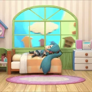 🥬 Hatsune Miku Anime, Kawaii, Mignon, Chambre, Fenêtre, Nuages, Somnolent whatsapp sticker