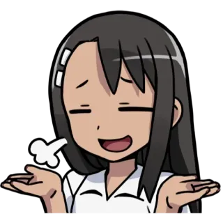 😅 Nagatoro Don't Toy with Me, Miss Nagatoro аниме, девушка, самодовольный, выражение, иллюстрация, мультфильм, Нагаторо telegram sticker