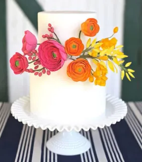 🍰 cake, flowers, wedding, decoration, floral, celebration, dessert, ranunculus telegram sticker