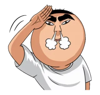 🙆‍♂️ kartun, orang, hormat, karakter, ekspresi, salam telegram sticker