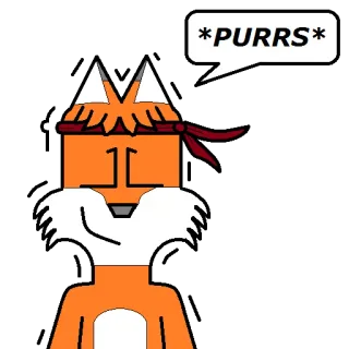 🎾 *PURRS* zorro, ronronea, dibujos animados, animal, peludo whatsapp sticker