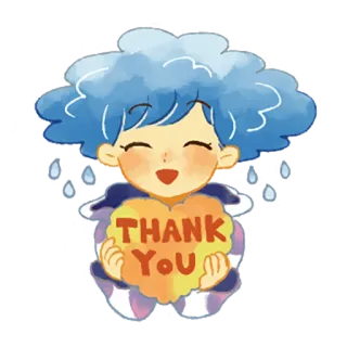 🙏 THANK YOU danke, süß, wolke, regen, herz, kawaii telegram sticker