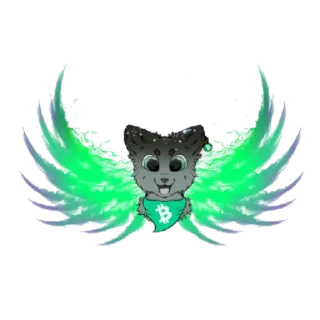 🐱 anjing, sayap, imut, bandana, bitcoin, crypto, binatang, seni digital whatsapp sticker