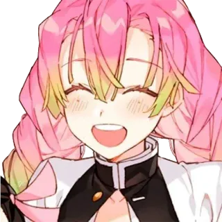 😄 Mitsuri Kanroji Demon Slayer Anime, Thanh Gươm Diệt Quỷ, Mitsuri Kanroji, Hashira, Luyến Trụ, Dễ thương, Mỉm cười telegram sticker