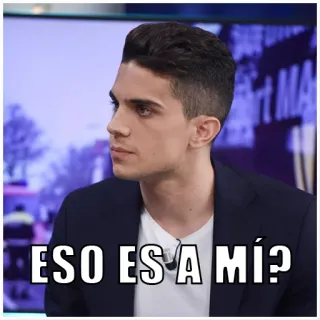 😒 ESO ES A MÍ? man, spanish, question, serious, portrait telegram sticker