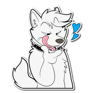 😍 Furry, Wolf, Likken, Antropomorf, Dier, Cartoon telegram sticker