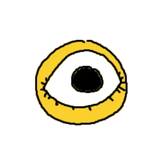 👁 olho, amarelo, desenho animado, ilustração, adesivo telegram sticker
