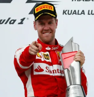 🏆 Sebastian Vettel Fórmula 1, carreras, piloto, campeonato, ganador, automovilismo telegram sticker