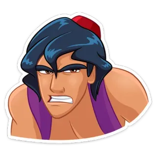 😡 Aladdin การ์ตูน, ดิสนีย์, โกรธ, ตัวละคร telegram sticker