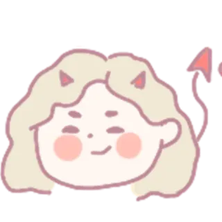 😈 diabo, desenho animado, chifres, cauda, fofo, rosa telegram sticker