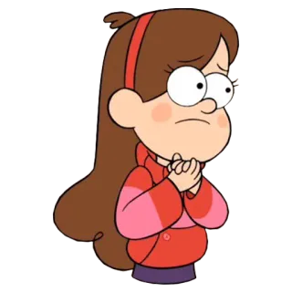 🙏 Mabel Pines Gravity Falls cartoon, Mabel Pines, Gravity Falls, character, animation, sticker, worried, cute telegram sticker