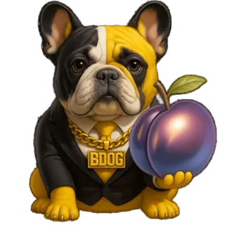 🎁 BDOG Hund, Pflaume, Anzug, Bulldogge, Tier, Haustier, Cartoon telegram sticker