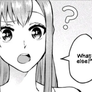 🙃 What else? anime, mangá, pergunta, expressão, confuso/a, menina telegram sticker
